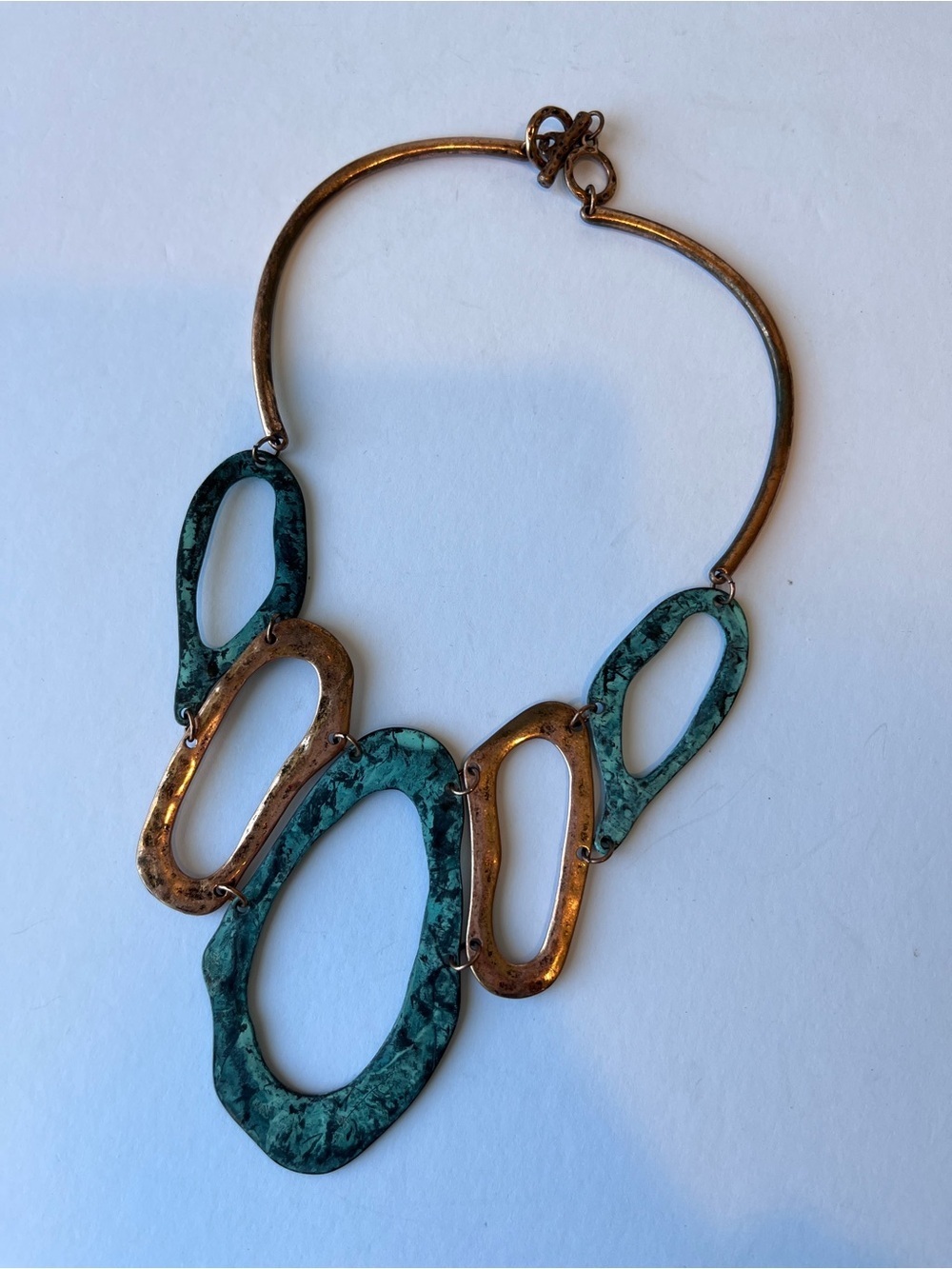 Copper or Brass Statement Necklace Brutalist Art to Wear - Picture 5 of 5